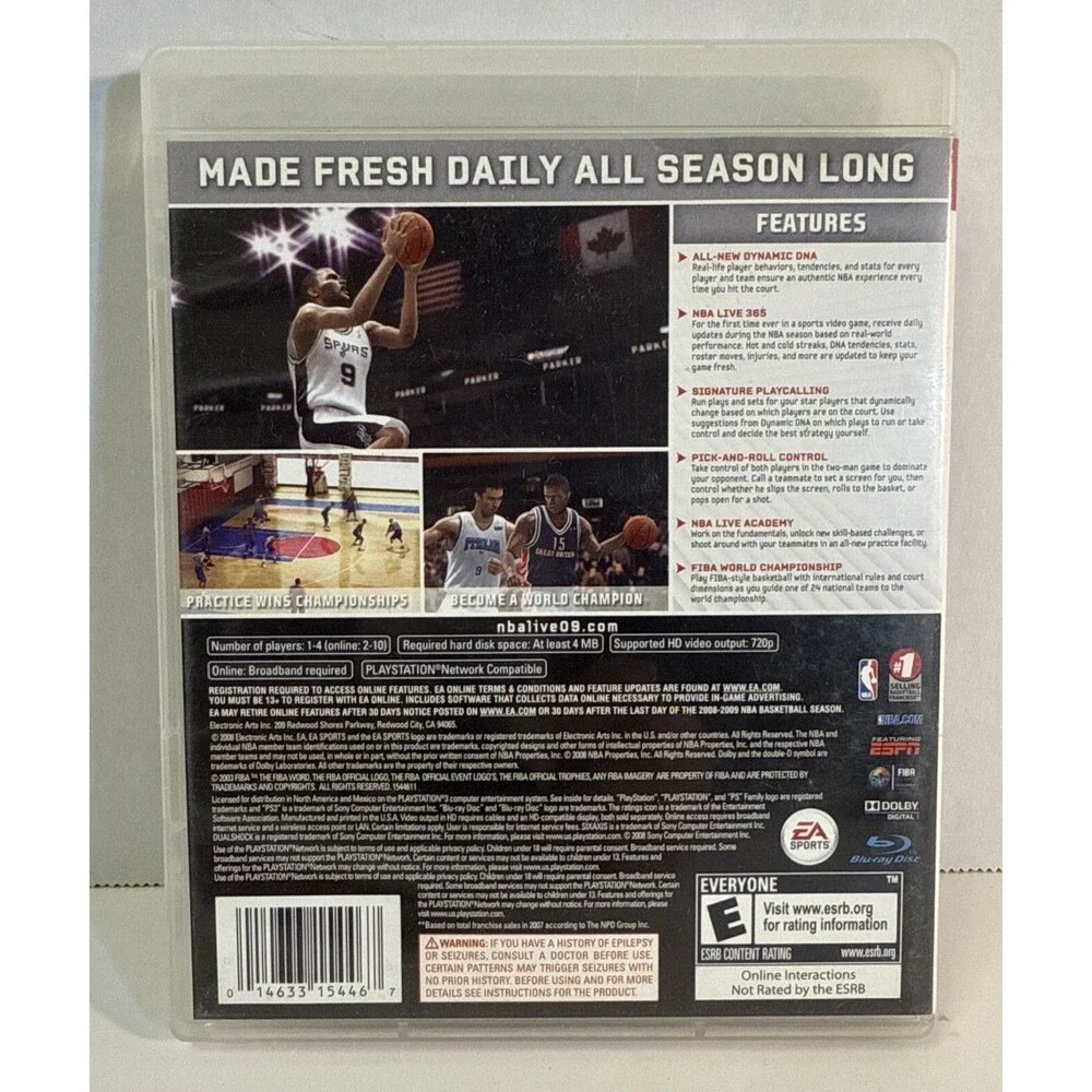 NBA Live 09 (Sony PlayStation 3/PS3, 2008)